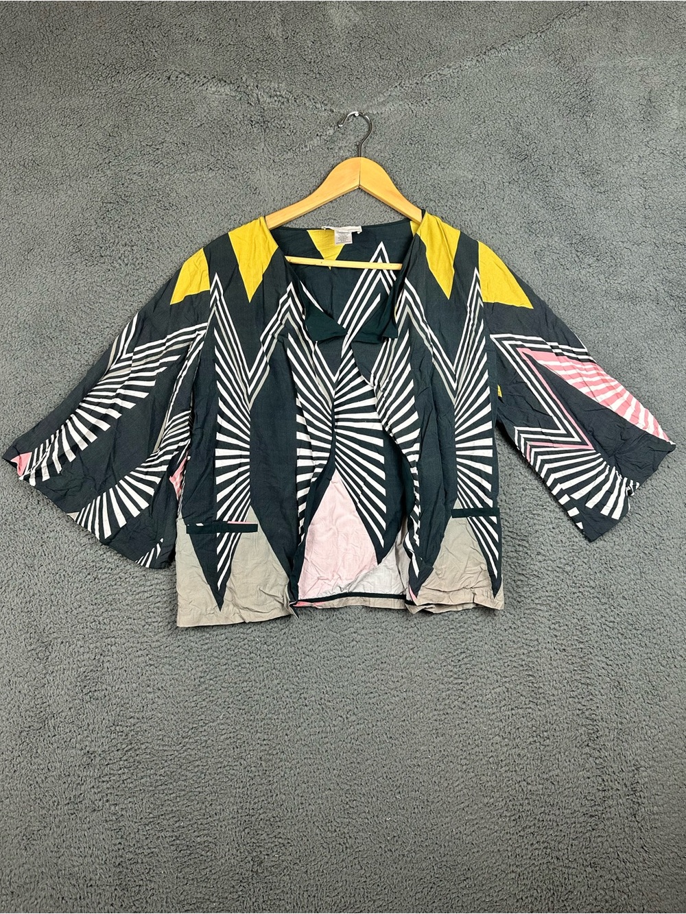 Anthropologie Corey Lynn Calter M Geometric Sunburst Open Front Kimono Jacket